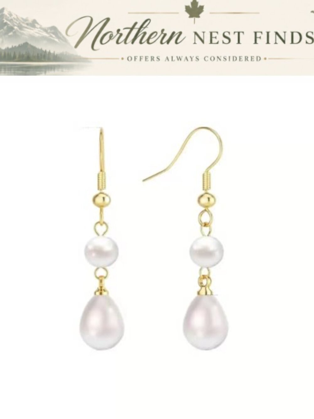 Hypoallergenic Pearl Drop Dangle Earrings Handmade Lightweight Women's Fashion